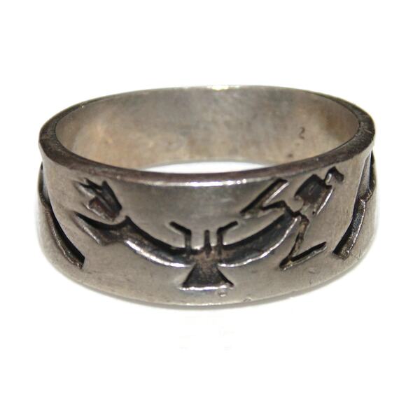 925 Vintage Estate Ring Sterling Silver Statement Band Ring US Size 7